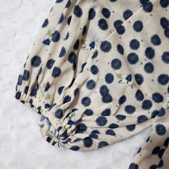 Anna Glover x H&M size large blue dot and gold/white moth patterned 3/4 elastic - Picture 6 of 6